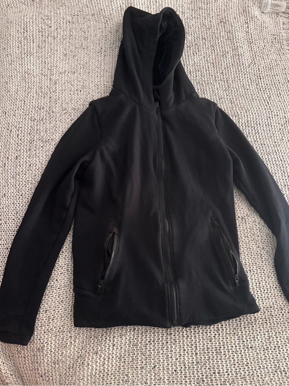 Active Life Black Fleece-Lined Hoodie
